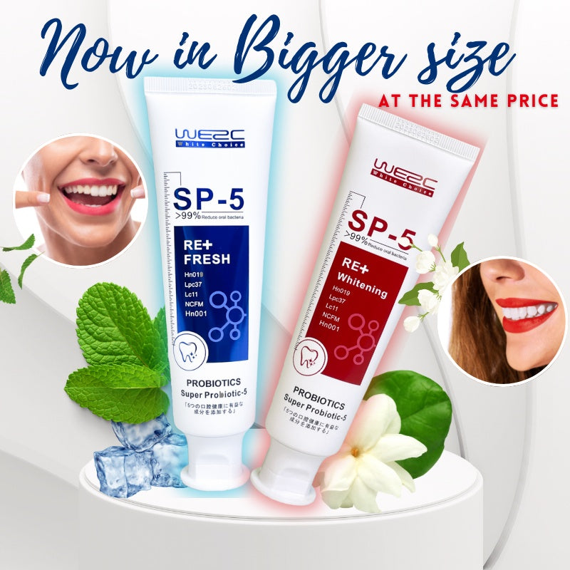 WE2C Whitening Toothpaste Teeth Cleaning Toothpaste Remove Plaque Remove Stains Oral Ordor Cleaning Bright Teeth Breath, Jasmine, Mint Gum Protection Foam Foaming SP5 Cleansing