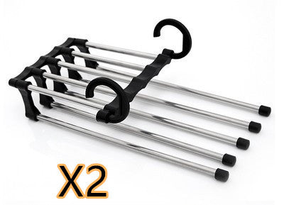5 En 1 percha de armario multifuncional perchas de ropa pantalones de acero inoxidable mágico perchas de ropa para Perchero de ropa
