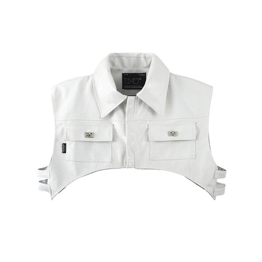 PU Leather Half Body Vest Man