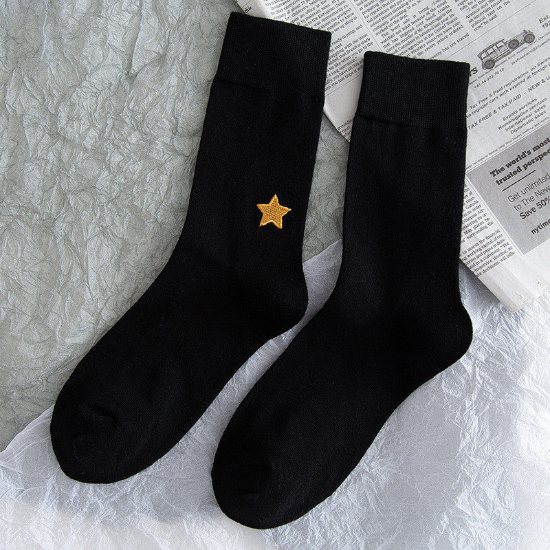 Stars And Moon Pure Color High-top Stockings Jk Socks Tide Socks