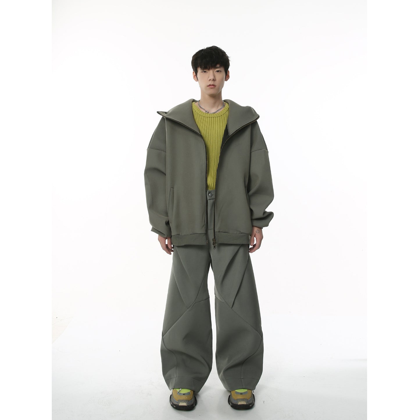 American Retro High Street Double-headed Zipper Casual Pants