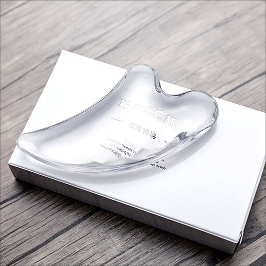 Crystal Scraping Board, Transparent Luminous Cleansing Facial Massage With Beads