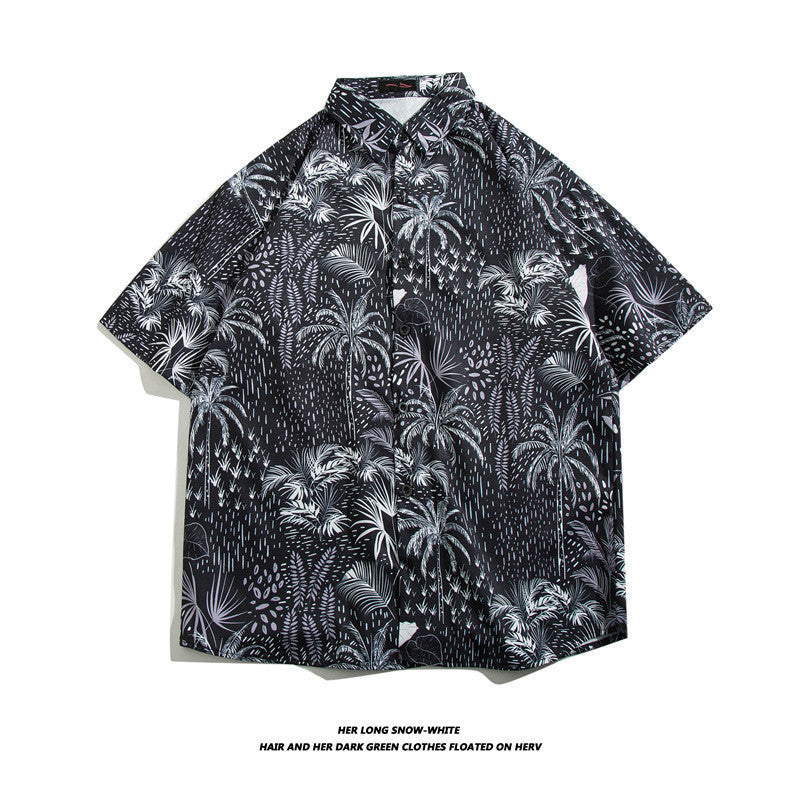 Fashionable Hawaiian Ice Silk Inch Shirt Man