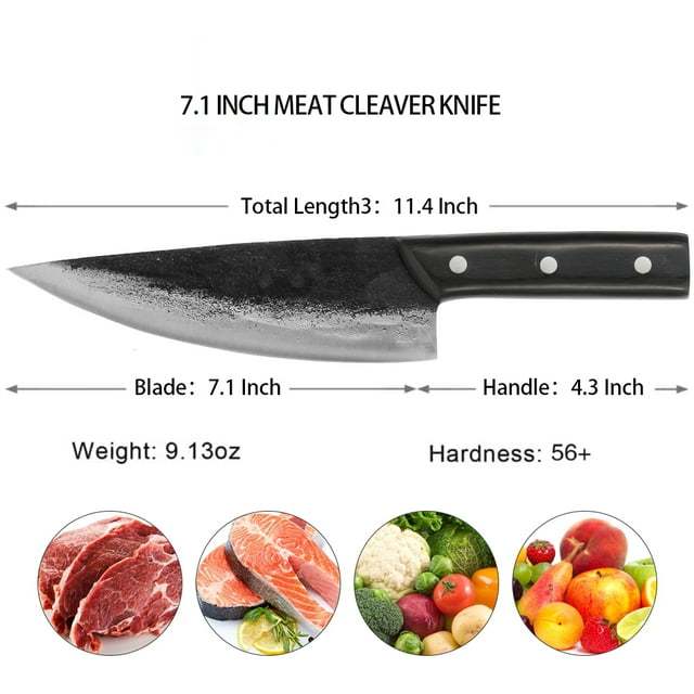Meat Cleaver Knife-Japanese Butcher Knife Meat Cutting-Professional Chef Knife High Carbon Stainless Steel With Ergonomic Handle- Ultra Sharp Kitchen Chef Knives For Home Outdoor BBQ
