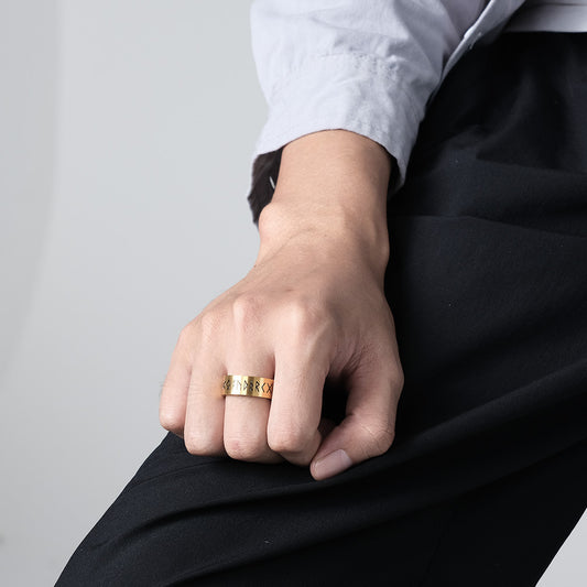 Anillo de titanio de acero mate cepillado para hombre y mujer pulseras