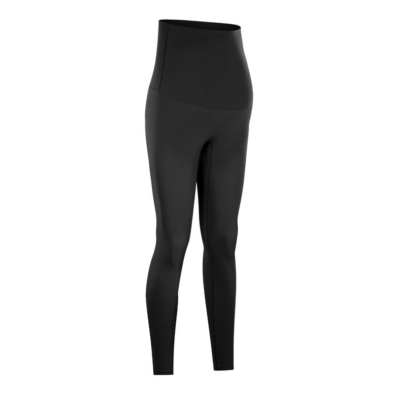 Brushed Abdomen Stretch High-waist Yoga Pants And Maternity Cropped Pants