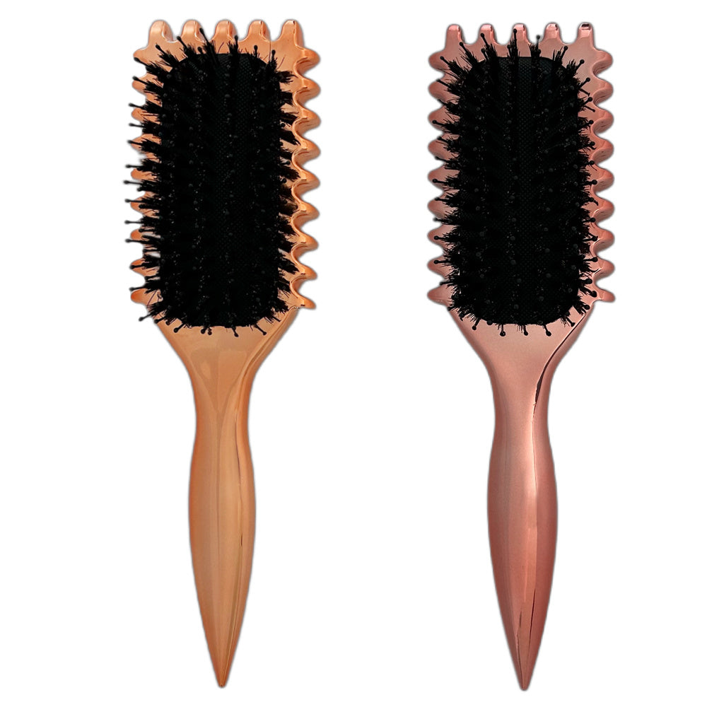 Gold Plated Curling  Brush, Curl Defining Brush, Curl Brush For Curly Hair, For Combing And Shaping Men's And Women's Curls To Reduce Pulling And Curl Separation