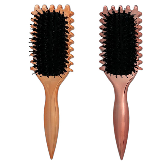 Gold Plated Curling  Brush, Curl Defining Brush, Curl Brush For Curly Hair, For Combing And Shaping Men's And Women's Curls To Reduce Pulling And Curl Separation
