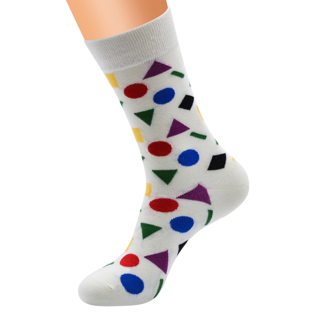 Geometric Contrast Color Personalized Foreign Trade Men's Cotton Long Socks