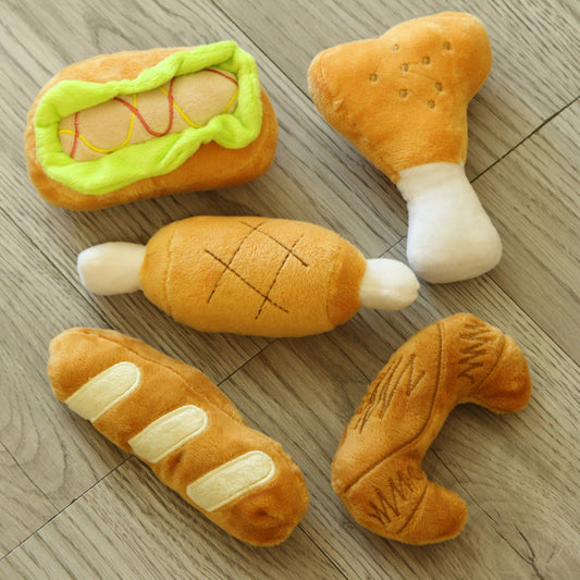 Dog French Afternoon Tea Sound Plush Molar Toy