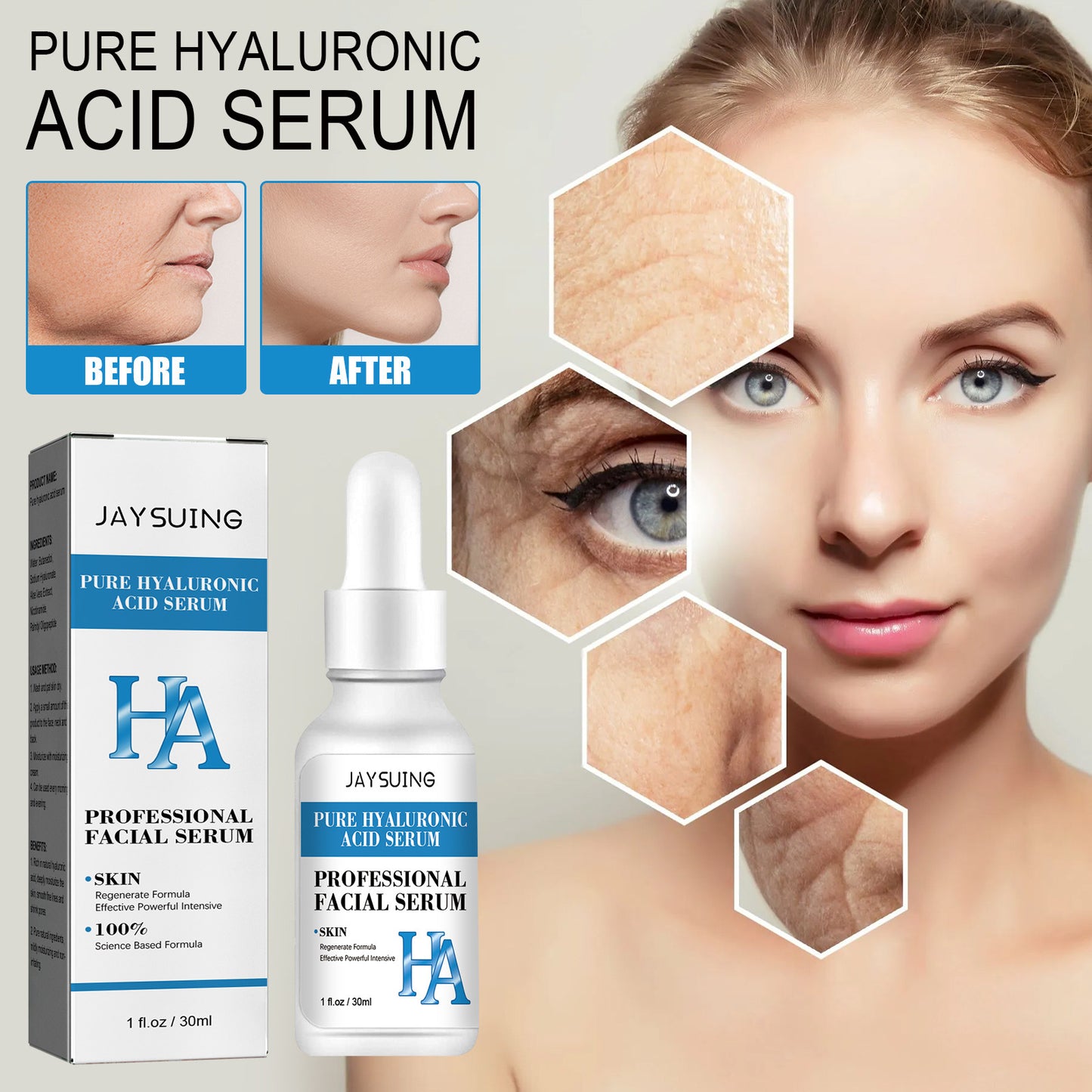 Pure Hyaluronic Acid Facial Pore Shrinking Care Solution