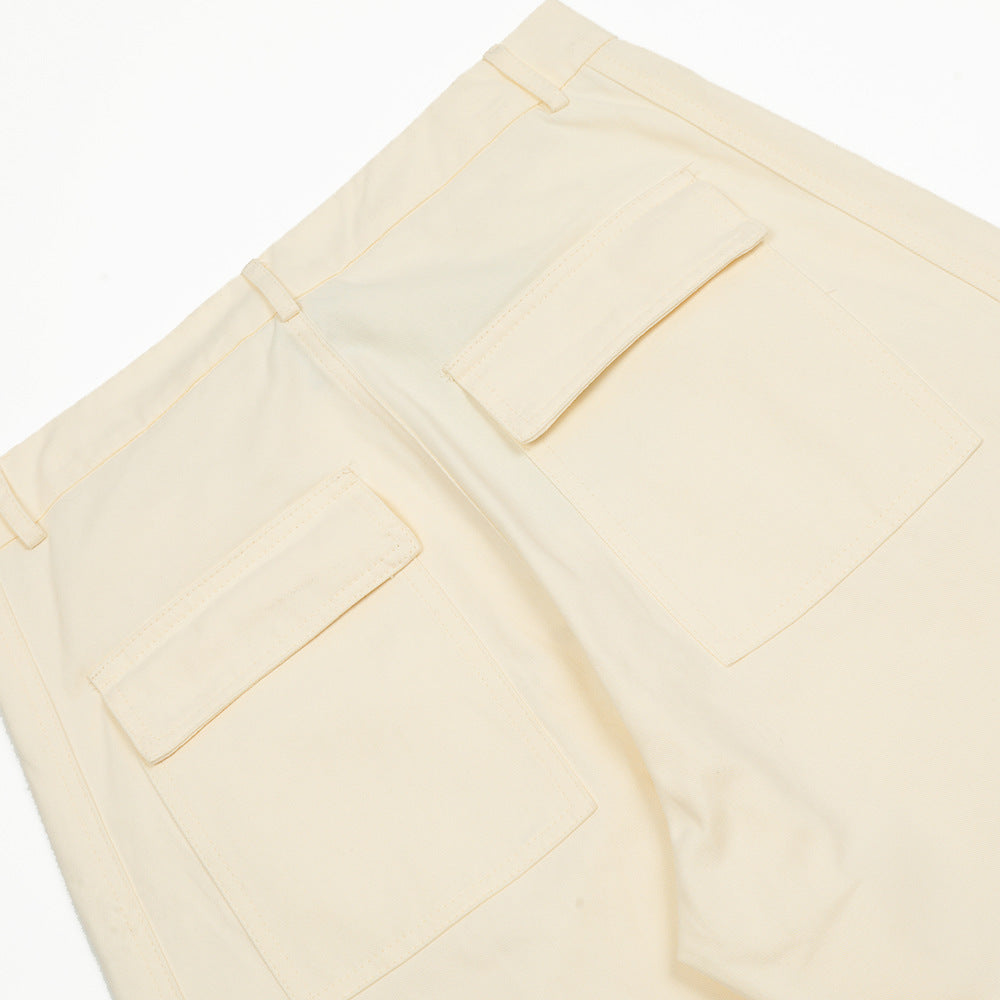 Solid Color Workwear Straight-leg Trousers Men