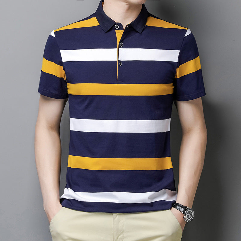 New Men's Clothing Short-sleeved Summer Top T-shirt Solid Color Casual Polo Collar Polo Shirt Casual Half-length Sleeve Versatile Clothes
