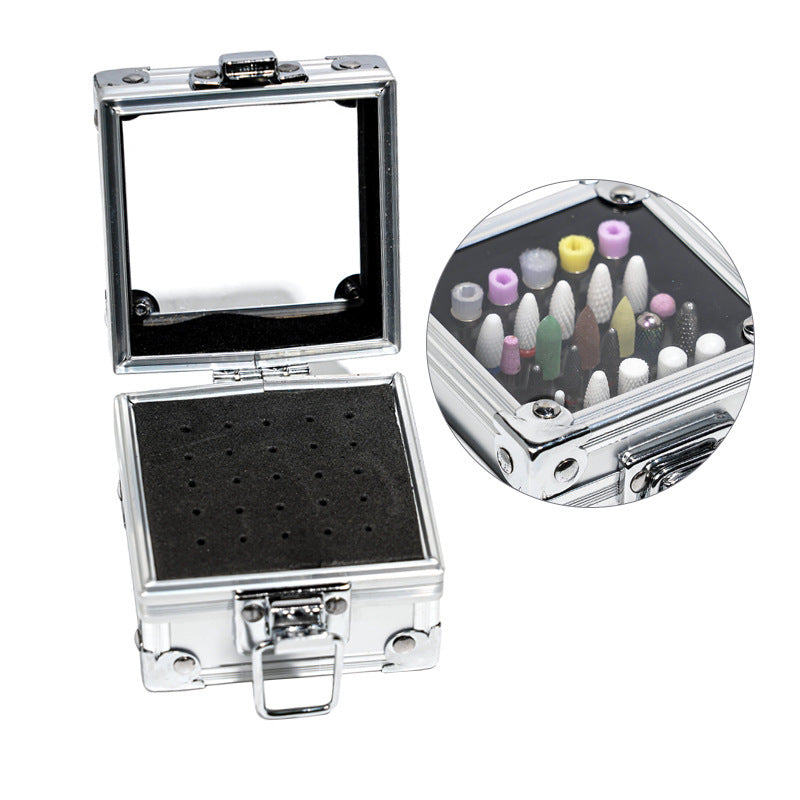 Stainless Steel Nail Polisher Storage Box Tool