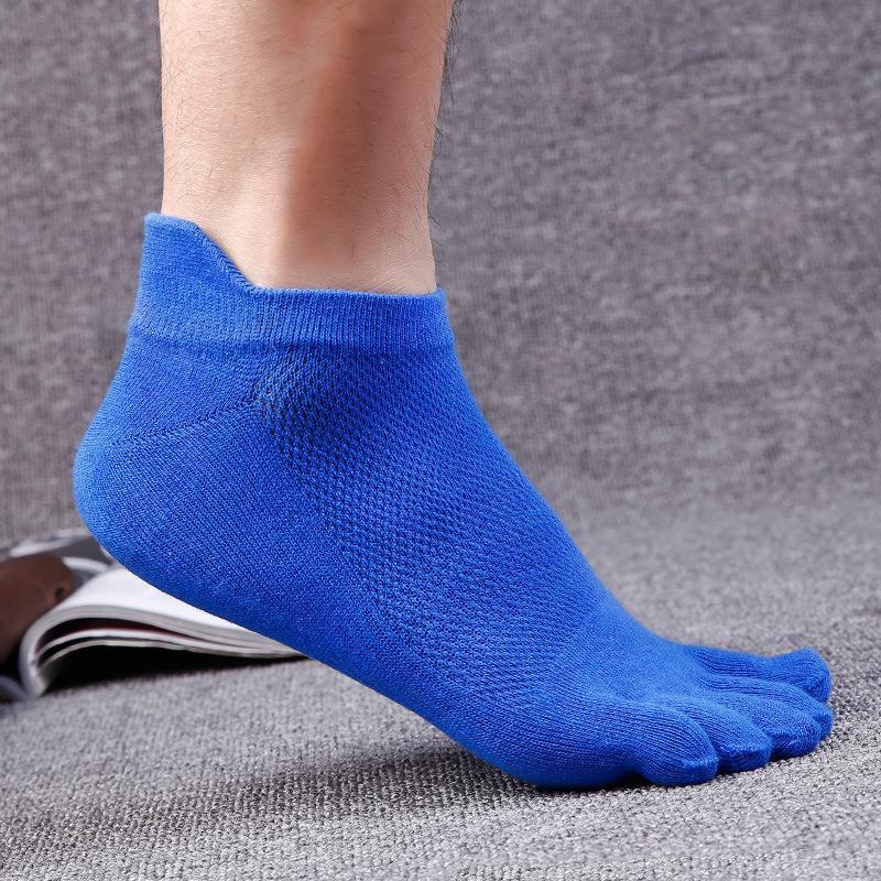 Men's Cotton Summer Short Tube Thin Socks Toe Socks Mesh Breathable