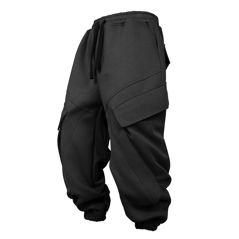Solid Color Foot Stitching Sports Pants Man.