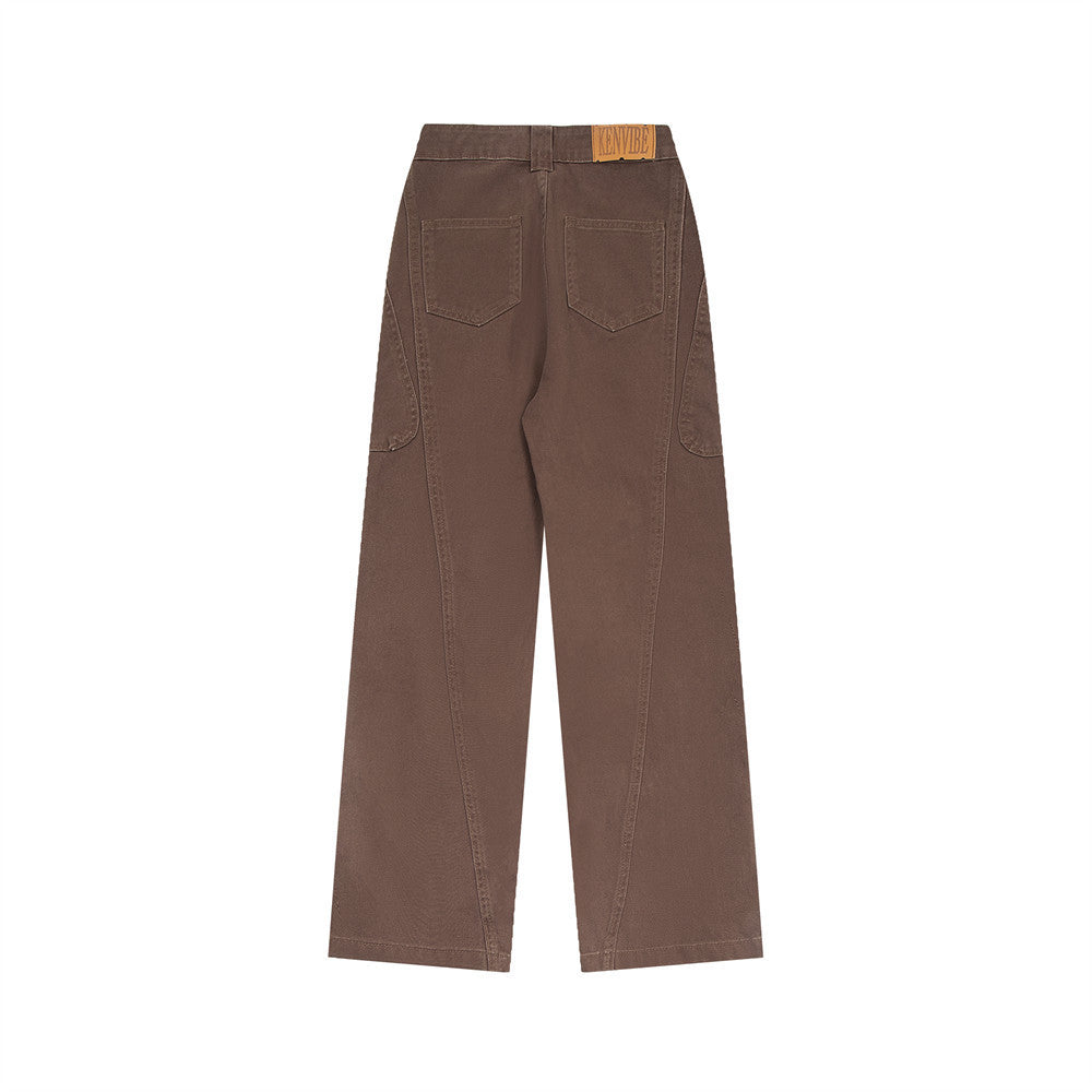 Loose Leisure Workwear Washed Jeans Male