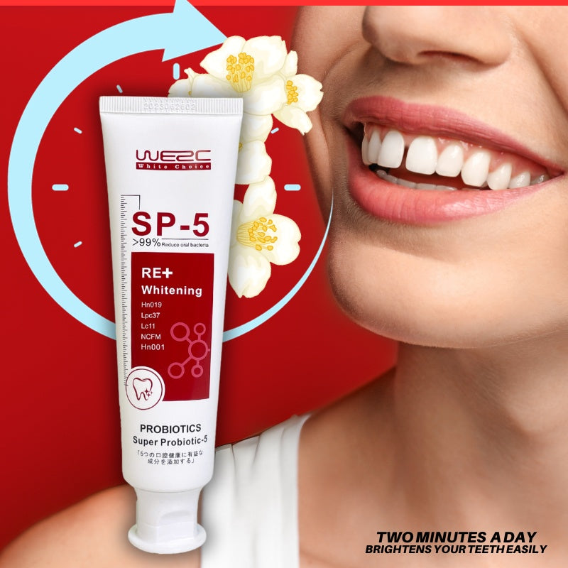 WE2C Whitening Toothpaste Teeth Cleaning Toothpaste Remove Plaque Remove Stains Oral Ordor Cleaning Bright Teeth Breath, Jasmine, Mint Gum Protection Foam Foaming SP5 Cleansing