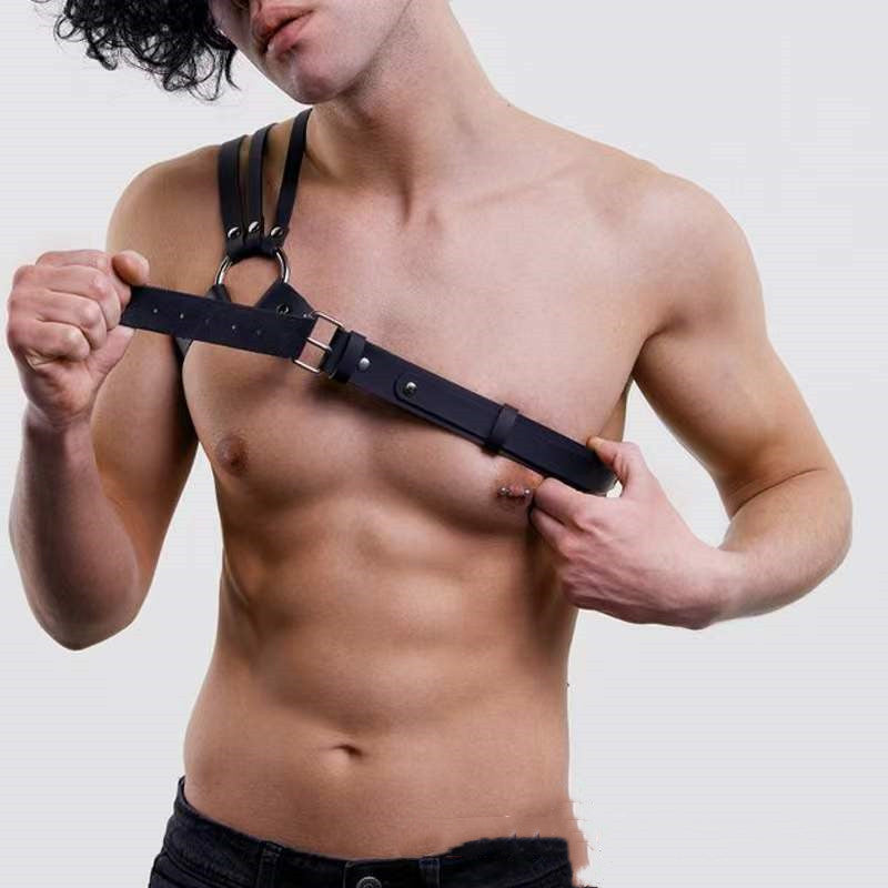 Men's Fashion Casual Wide Leather Binding Shoulder Strap