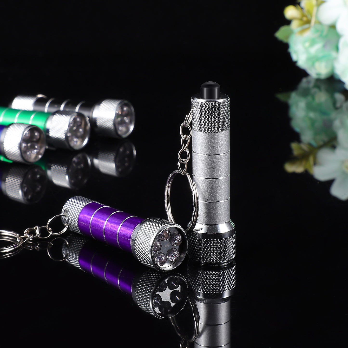 Mini llavero Luz de emergencia de noche linterna de Camping linterna LED portátil llavero de aluminio