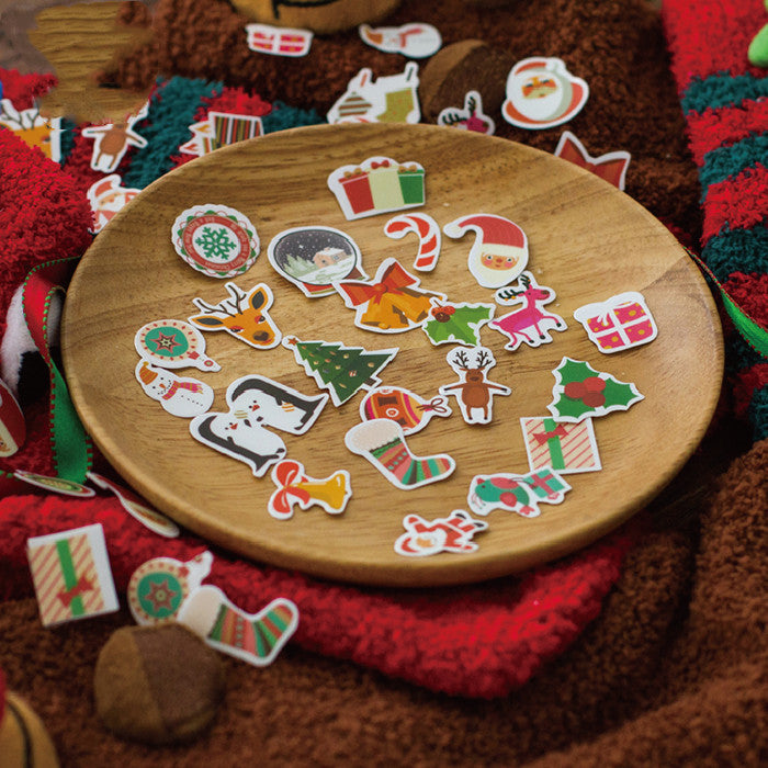 Creative Christmas Cartoon Stickers Holiday Stickers Waterproof Photo Frame