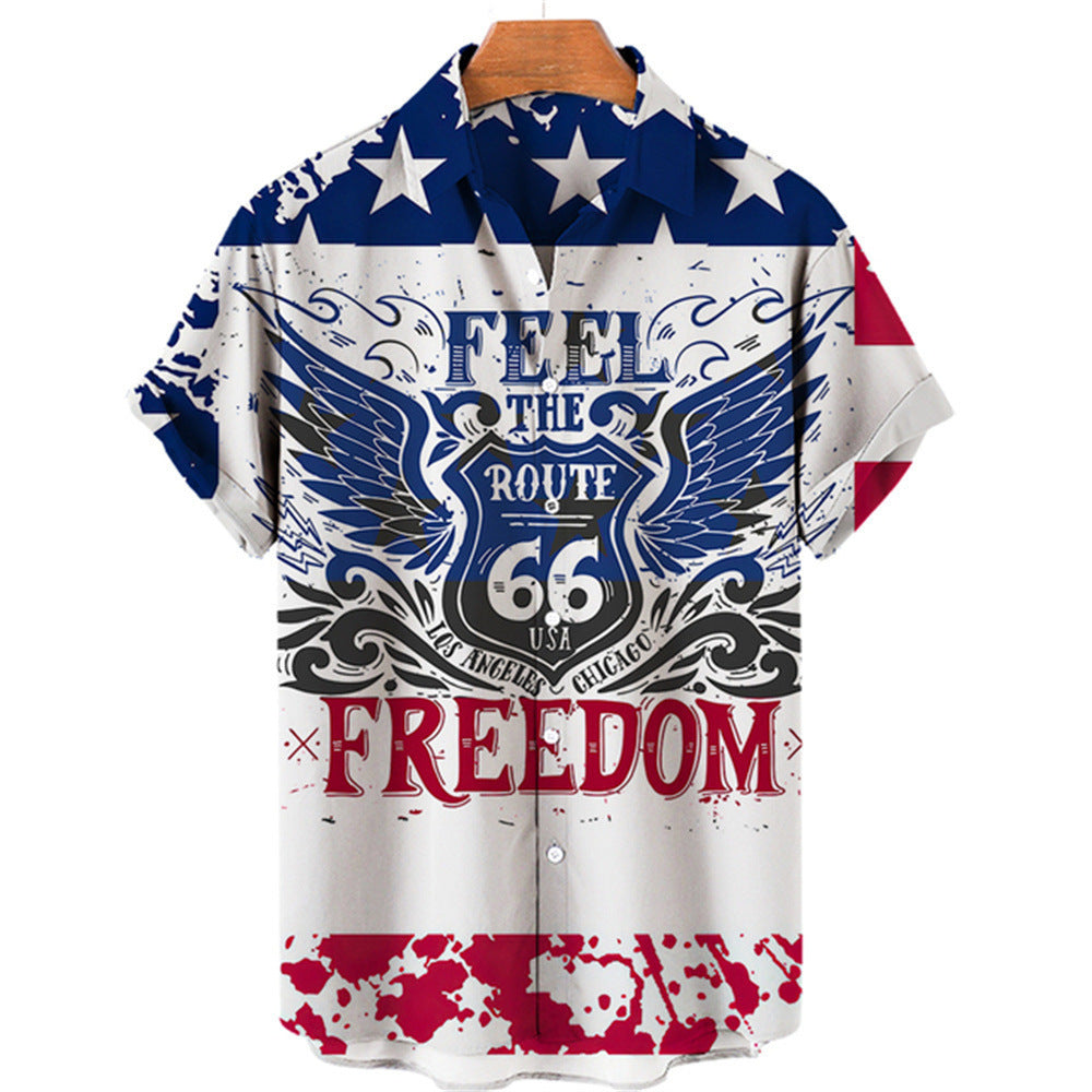 Printed Shirt Men's Short-sleeved Summer Seaside Vacation