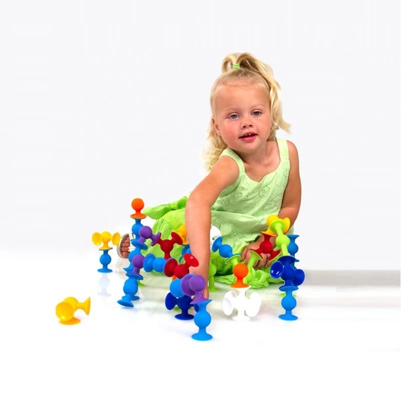 DIY Silicone Early Education Puzzle Children Education Manual Suction Cup Silicone Toy Building Block Model