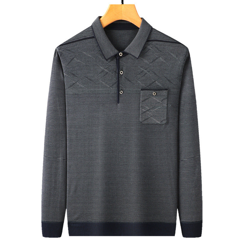 Dad Long Sleeve T-shirt Man Middle Aged Man Pocket