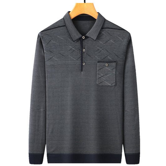 Dad Long Sleeve T-shirt Man Middle Aged Man Pocket