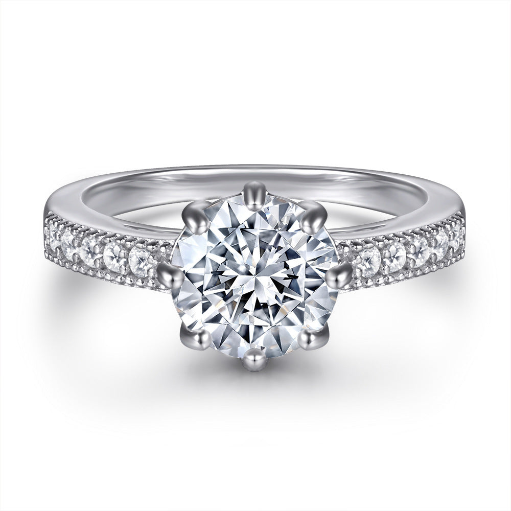 925 Sterling Silver Ring Simulation Diamond Ring Wedding