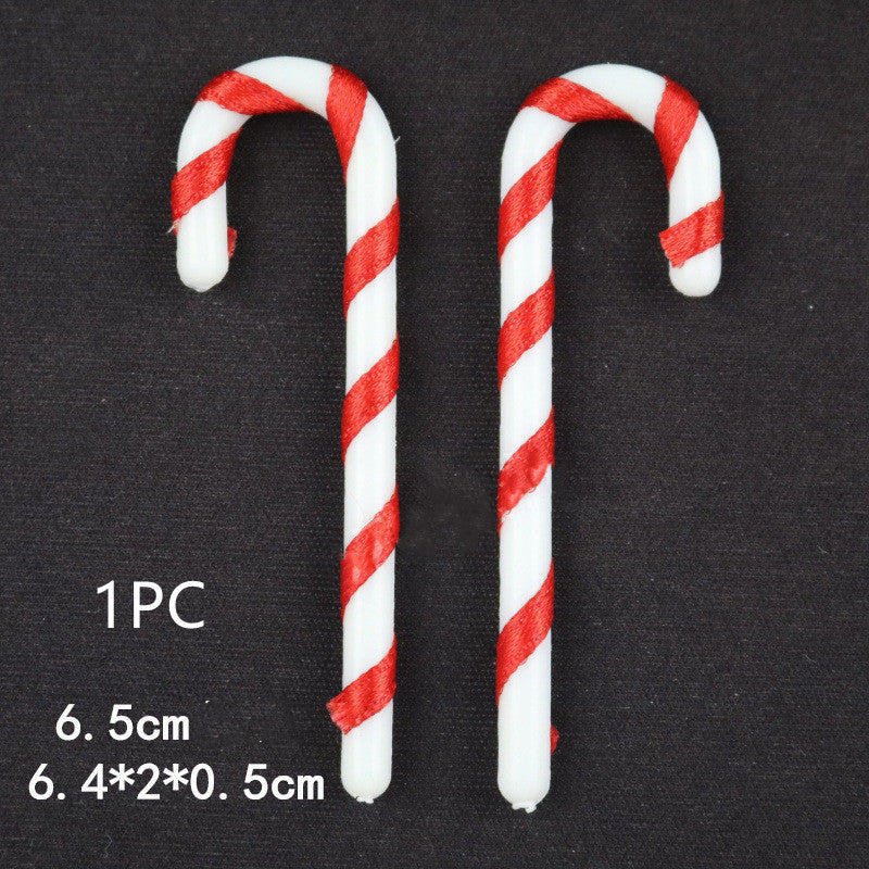 Christmas Walking Stick For The Elderly White Body With Ribbon