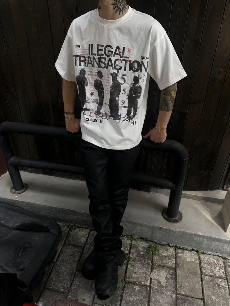 Pure Cotton Washed Old Short Wide BoxyT Shirt